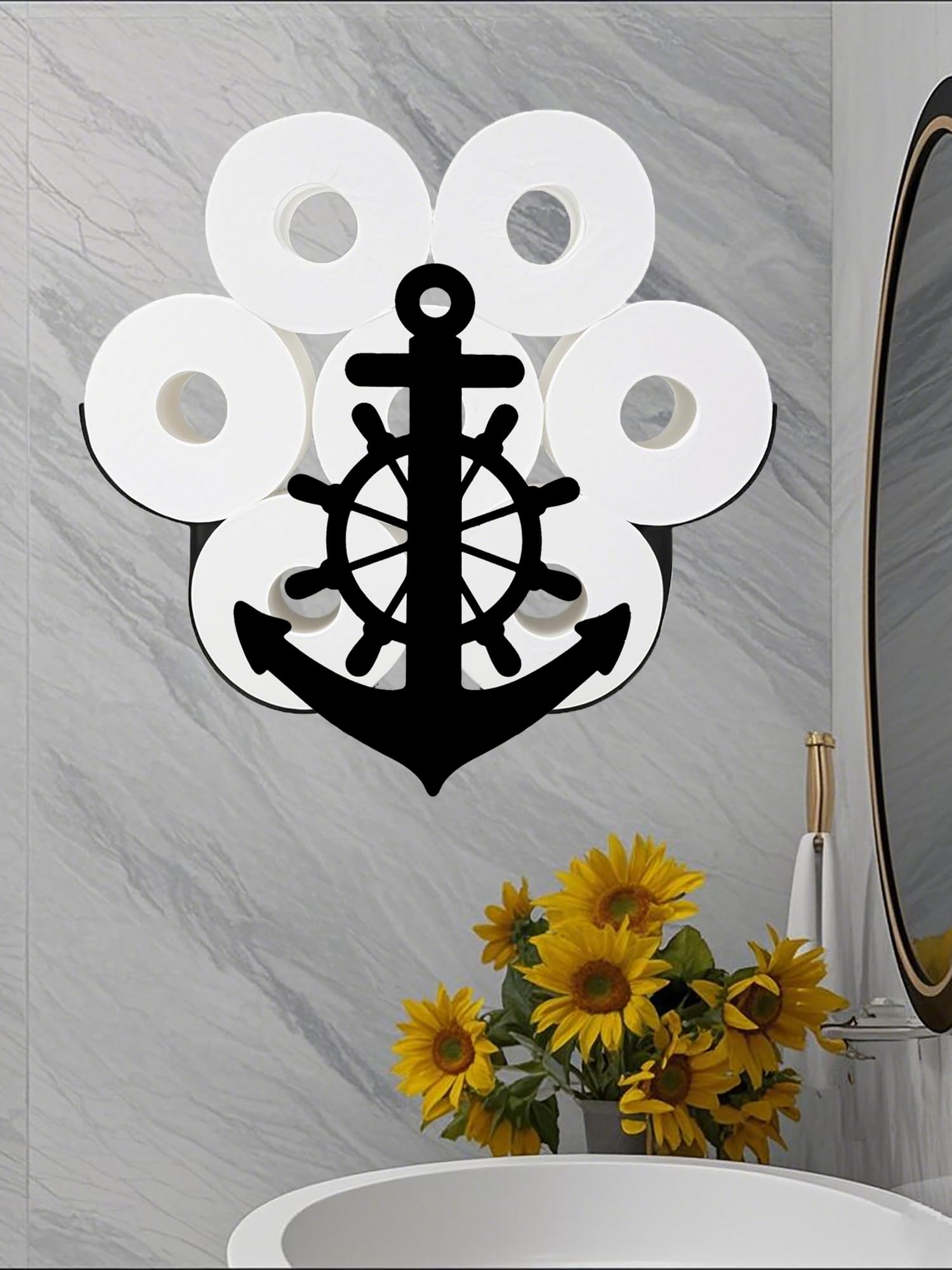 Anchor Toilet Tissue Holder,Animal Paper Holders,Decorative Metal Papers Holder,Funny Toilet Animal Storage for Bathrooms,Bathroom Paper Organizer for