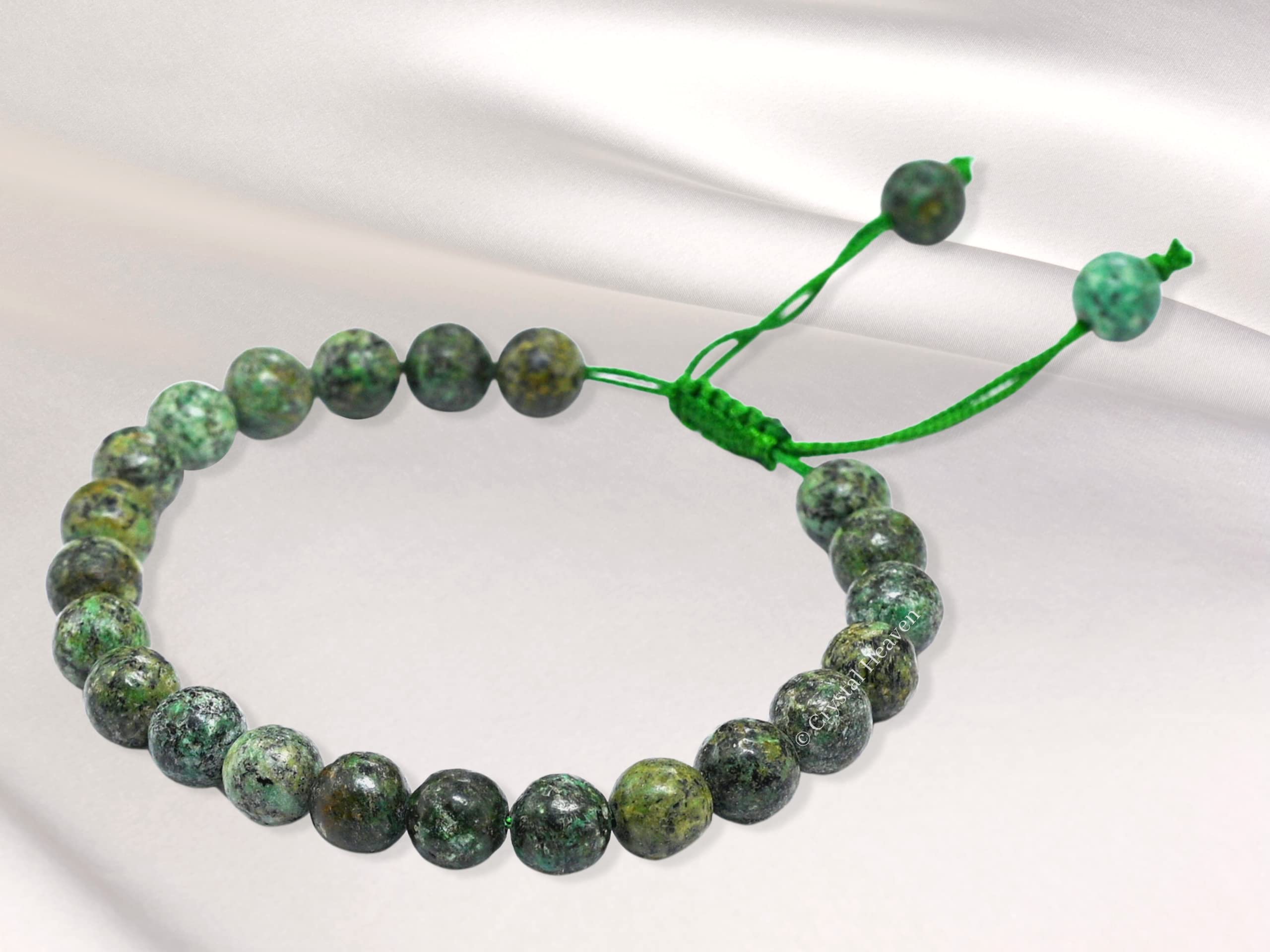 Crystal Heaven Crystal Heaven Certified Natural Healing Crystal Bracelet for Women Men - AAA Grade Original Healing Gemstone Adjustable Bracelet for Yoga Reiki Meditation Feng Shui (African Turquoise) 4