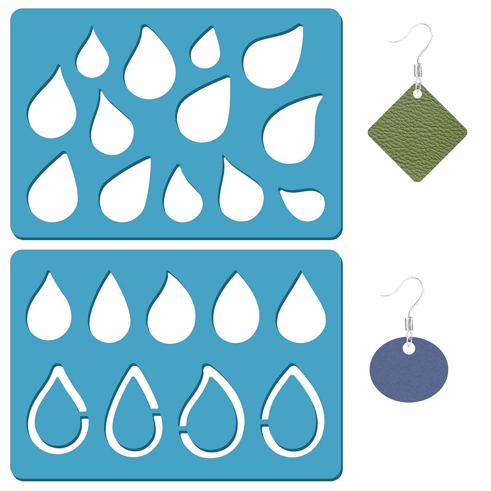 GORGECRAFT 2 Styles Jewelry Design Template Teardrop Earring Templates Reusable Drop Acrylic Cutting Stencil for Bracelets Earrings Jewelry Making DIY Crafts Scrapbooking Art Painting 3.5 x 5.1"