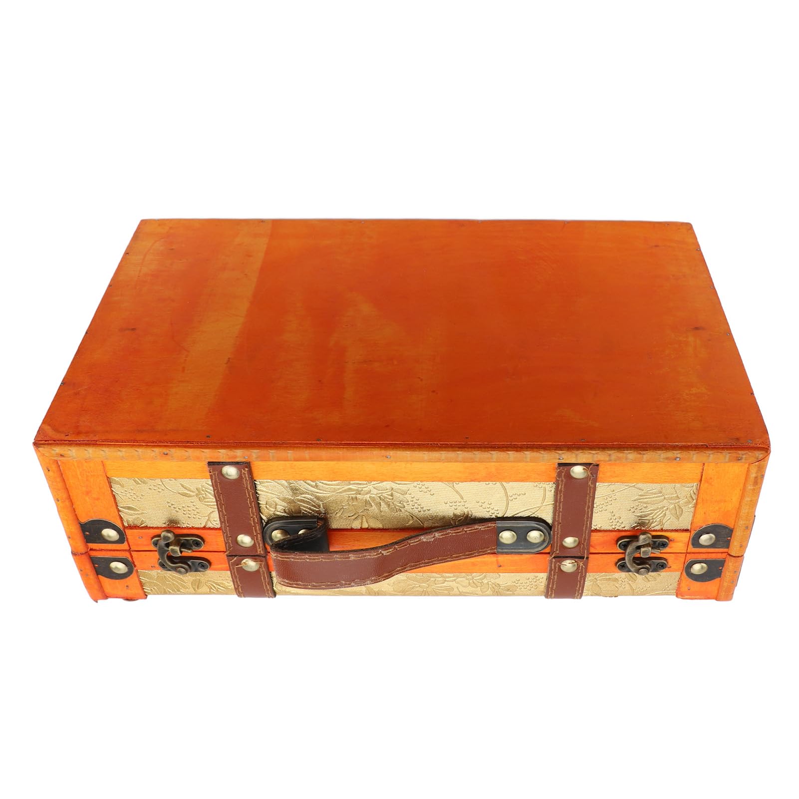 Vintage-Koffer, Großer Stauraum, Funktionale Und Stilvolle Aufbewahrungsbox Aus Holz, Premium-Materialien, Retro-Gepäckkoffer Mit Tragbarem Griff Für Heimdekoration, Foto-Requisite