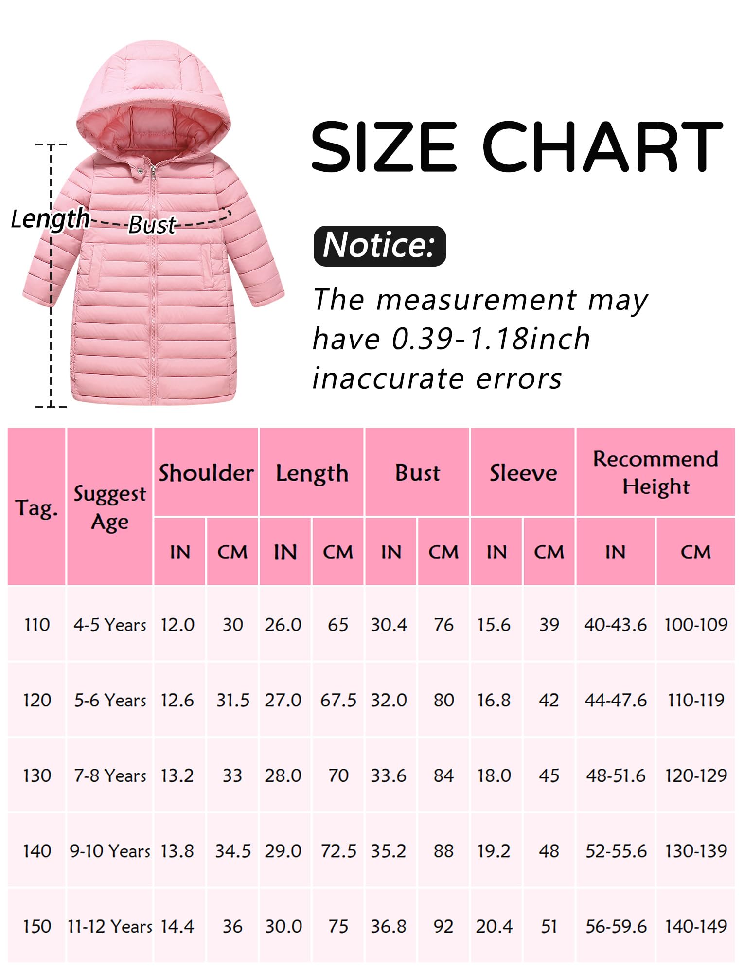 Happy Cherry Lange Kinder Daunenjacke Mädchen Jungen Jacke Reißverschluss Ultraleicht Winter Kapuzen Steppjacke Kinder