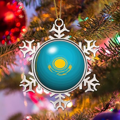 Vista 88 de Bandera de Kenia, adornos colgantes para árbol de Navidad, copo de nieve nacional, adorno de metal, recuerdo de Navidad, regalo de Kenia, decoración