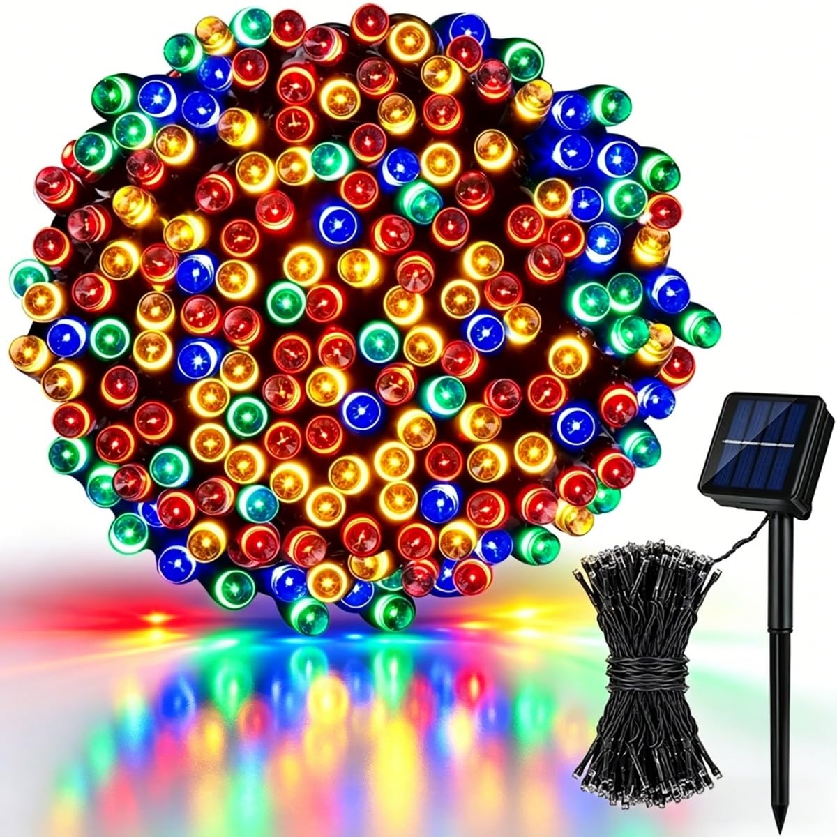 Treer Solar Lights Outdoor Garden, Solar Powered Fairy String Lights with 8 Modes IP66 Waterproof Outside Decorative for Patio, Yard, Festival, Parties, Wedding (Colorful,22M 200LED)