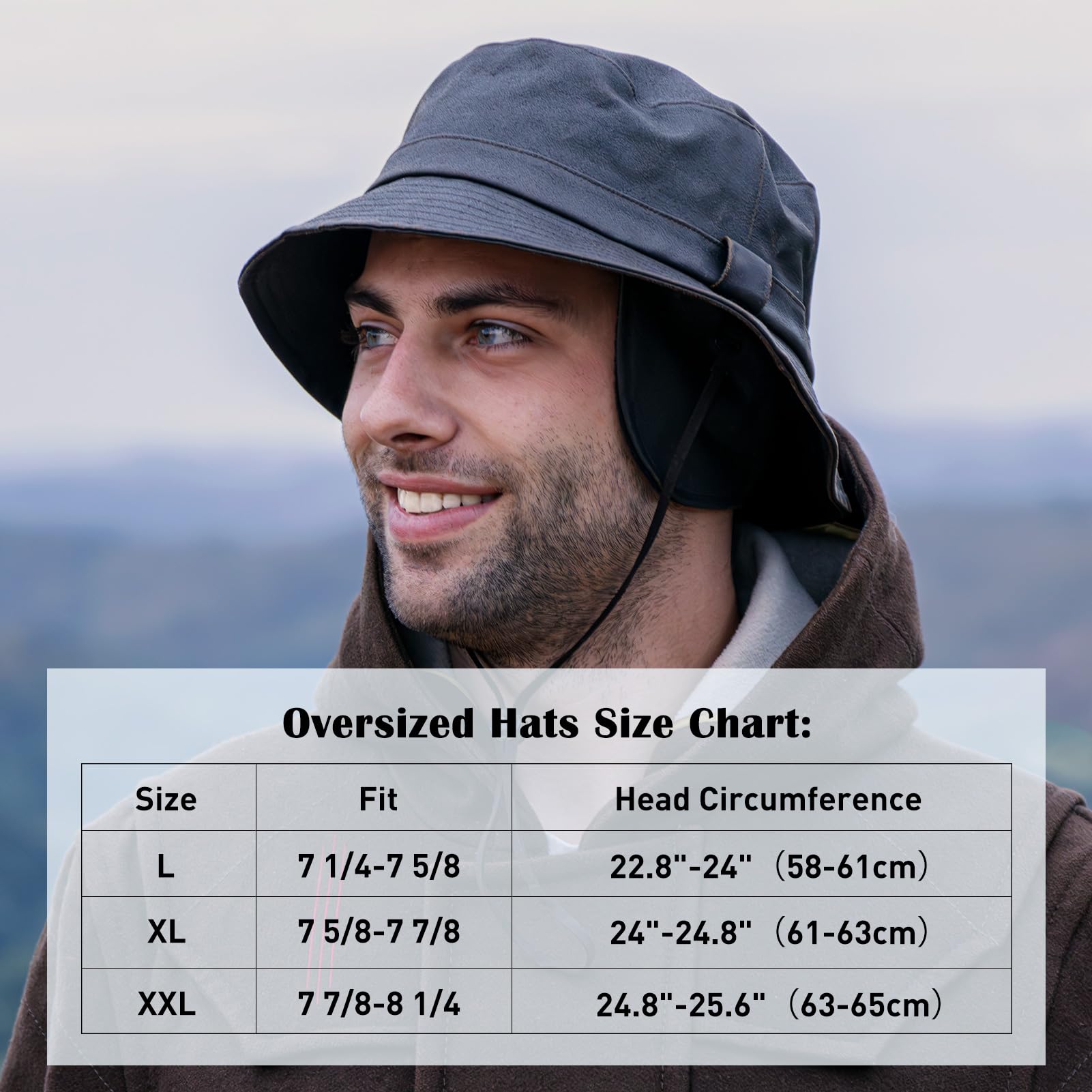 TOP-EX XXL Gorro unisex de invierno, cálido e impermeable, con forro polar, para exteriores para días lluviosos fríos, ajustables, plegables, resistentes al viento
