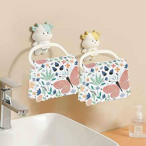 Miniatura 6 de Butterflies Meadow Flower Cotton Print Microfiber Towels for Kitchen Absorbent 6 Pack Tea Towels for Kitchen for Restaurant Table