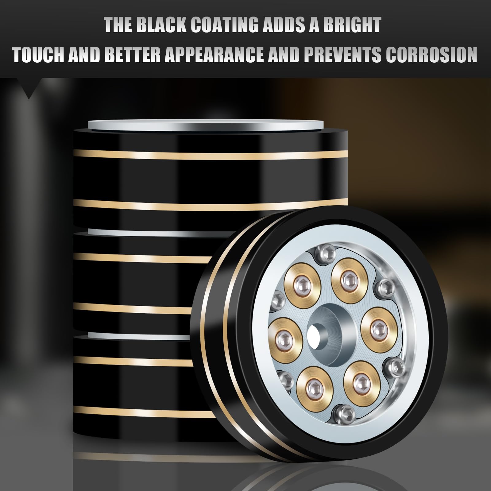 RcThjia 1.0 Beadlock Wheel Rims for 1/24 RC Crawler - Image 4