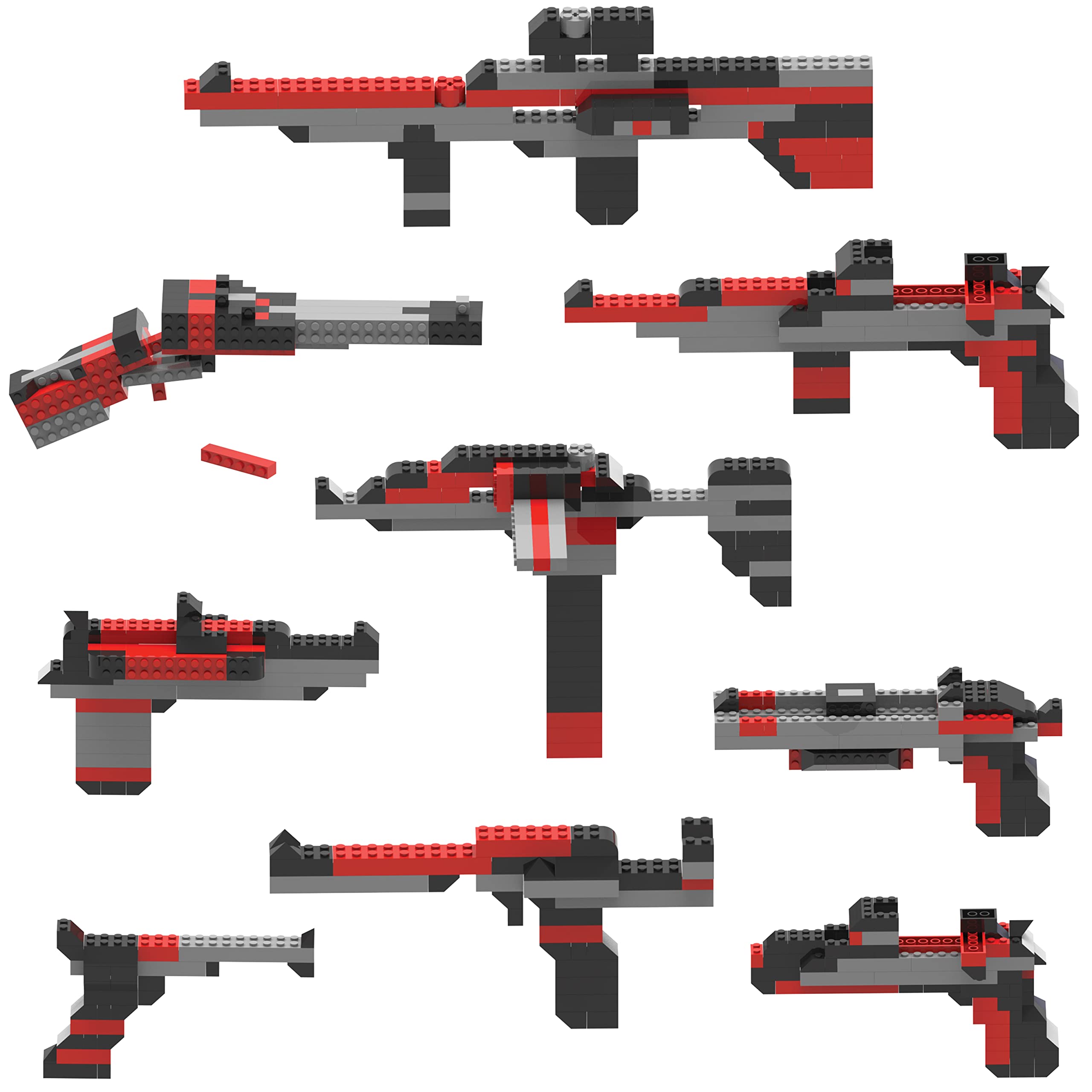 Webby 10 in 1 Guns Abs Blocks Kit, Fun Creative Toy Set for 5+ Years Kid (118 Pcs), Multicolor,Construction Blocks