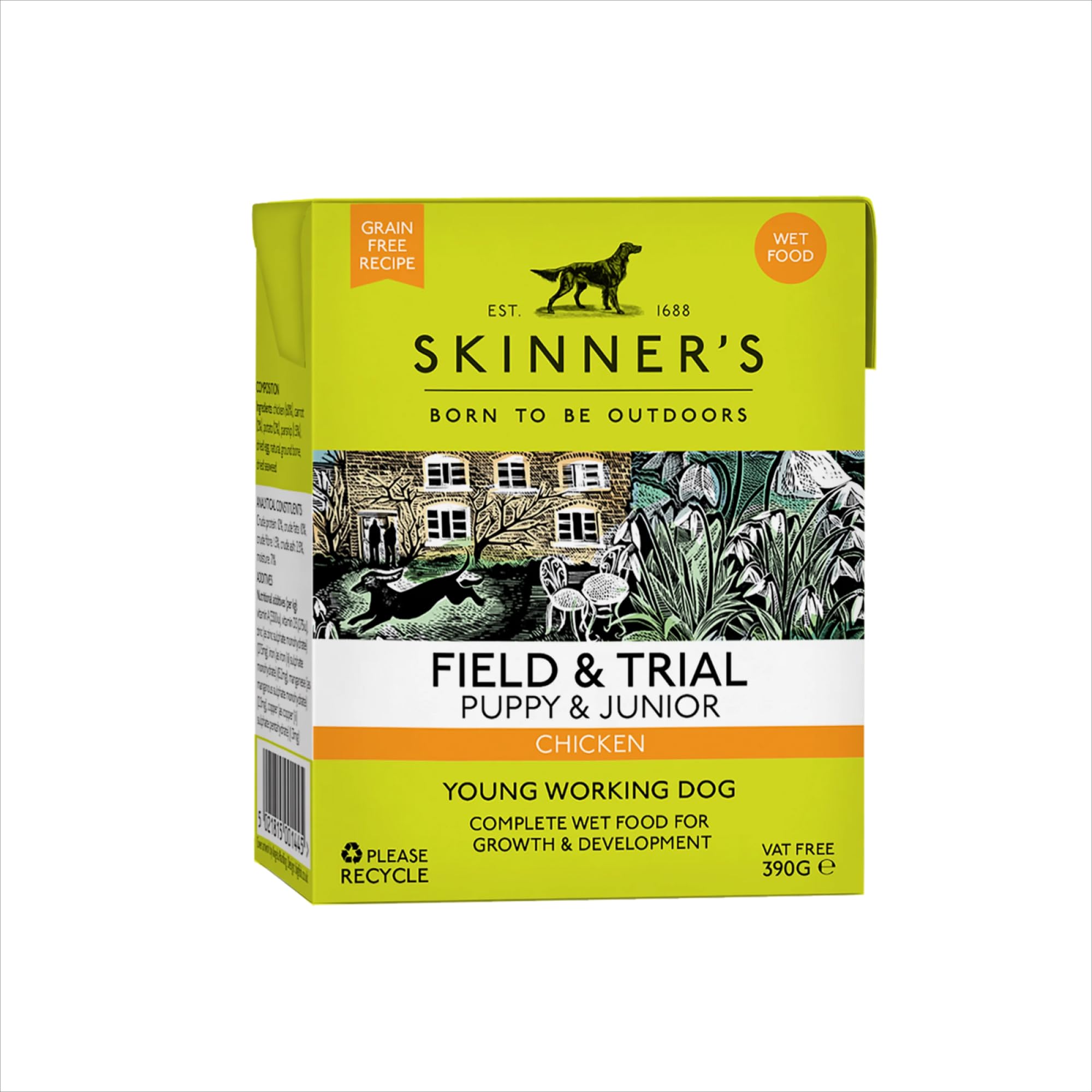 Skinners Field & Trial Chicken & Garden Veg Puppy/Junior Wet Dog Food 18 x 390g