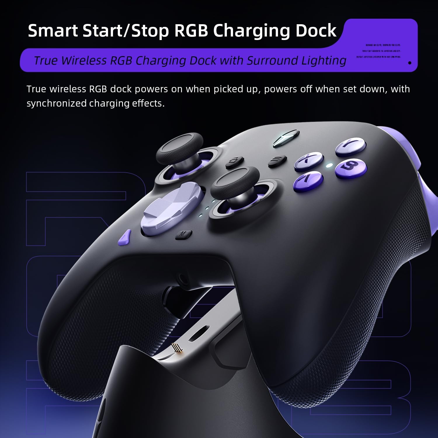 Thunderobot G80 Mando PC Gaming Inalámbrico, Gatillos Hall+Micro, Joystick Hall Effect, Gamepad Mando Bluetooth con Dock de Carga RGB, Vibración 2+2, Controller para Switch/PC/iOS/Android (Negro)