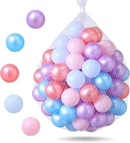 Balls for Ball Pit Reusable Baby 100 Ball Pit Balls BPA Free Phthalate Free Crush Proof Plastic Balls for Ball PitKids Ball Pit