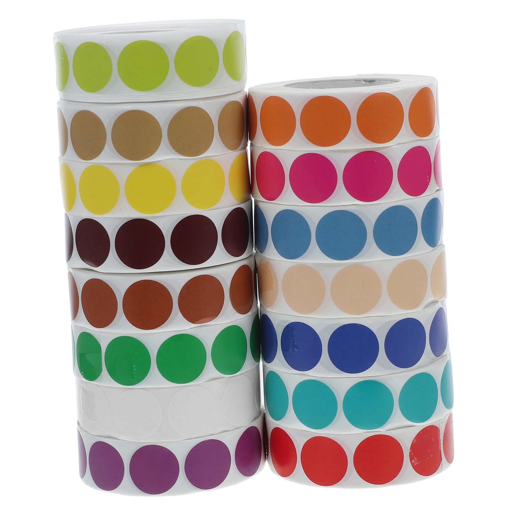 15 pièces Gommettes Rondes Autocollantes Couleurs Multiples Étiquettes Auto-adhésives pour Codage Couleur et Organisation Pastilles Ronde pour Bureau École et Projets