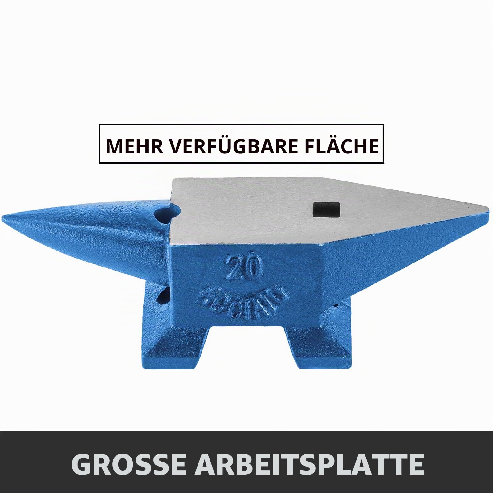 VEVOR Schmiede Amboss 20KG Schmiede Zubehör Amboss Werkzeuge geschmiedeter Stahl mit rundem und quadratischem Loch robust