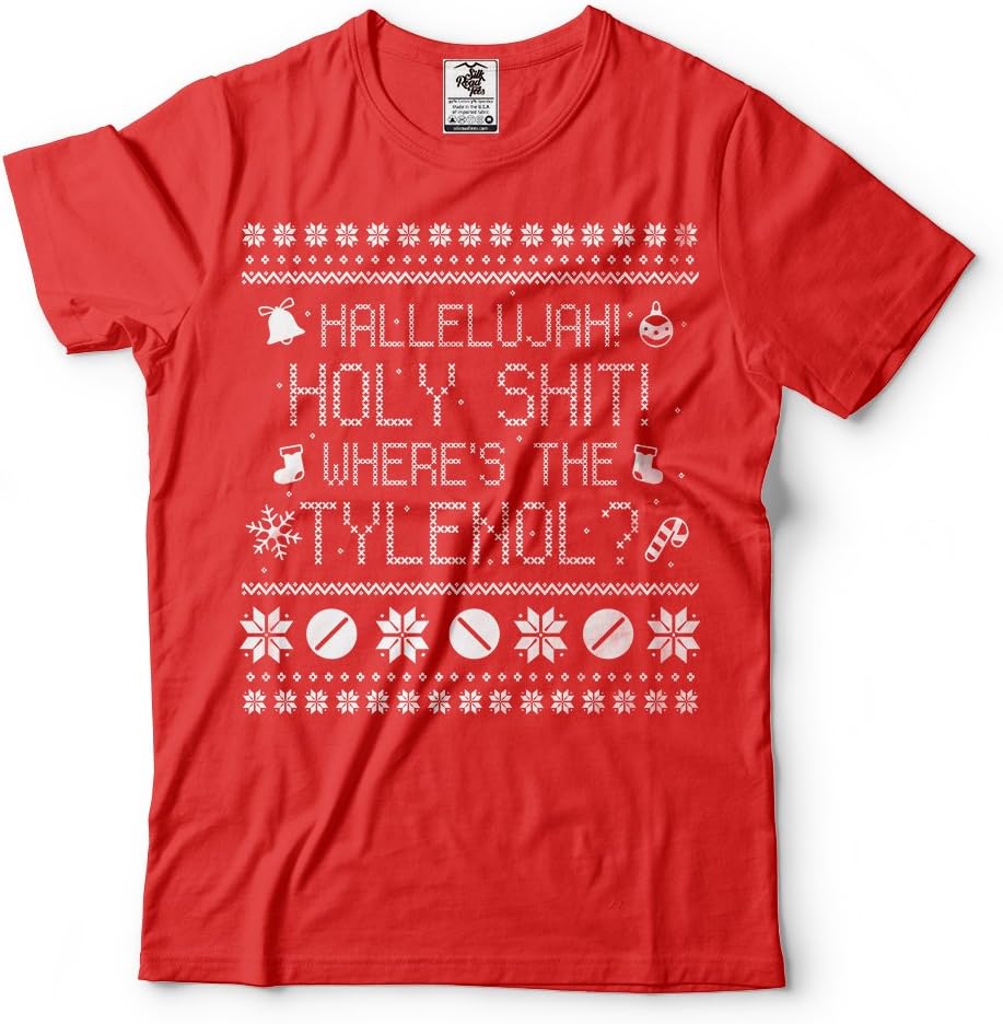 Silk Road TeesFunny Christmas T-Shirt Movie Quote Where is Tylenol Tee Shirt Christmas Ugly Sweater Style t-Shirt