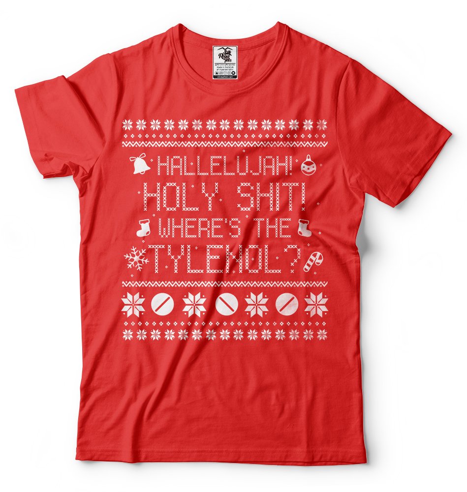 Silk Road TeesFunny Christmas T-Shirt Movie Quote Where is Tylenol Tee Shirt Christmas Ugly Sweater Style t-Shirt