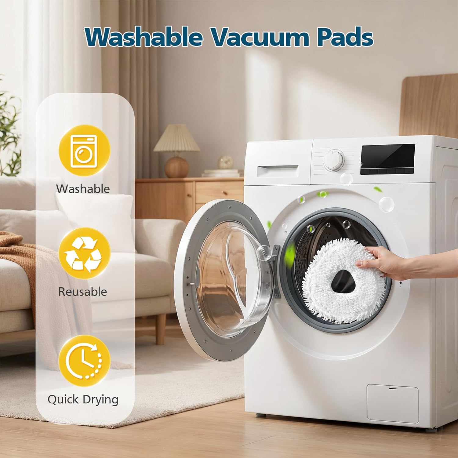 12-Pack Replacement Mop Pads for Narwal Freo, Freo Pro, Freo X Ultra, Z Ultra, Freo Z10 & X10 Pro Robot Vacuum & Mop, Washable Reusable Microfiber Robot Vacuum Mop Pads