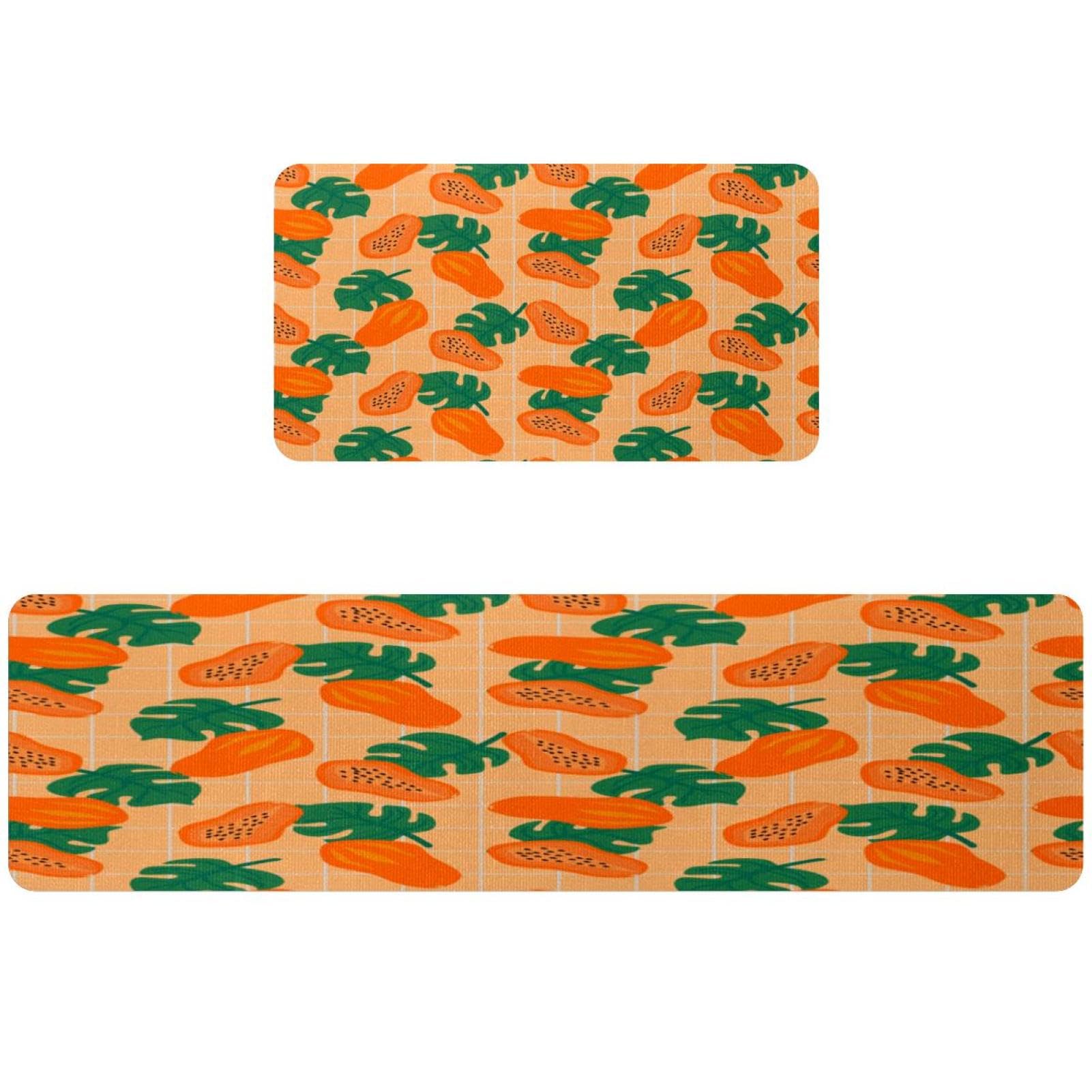 Tapis de cuisine motif papaye et feuilles de palmier pour couloir