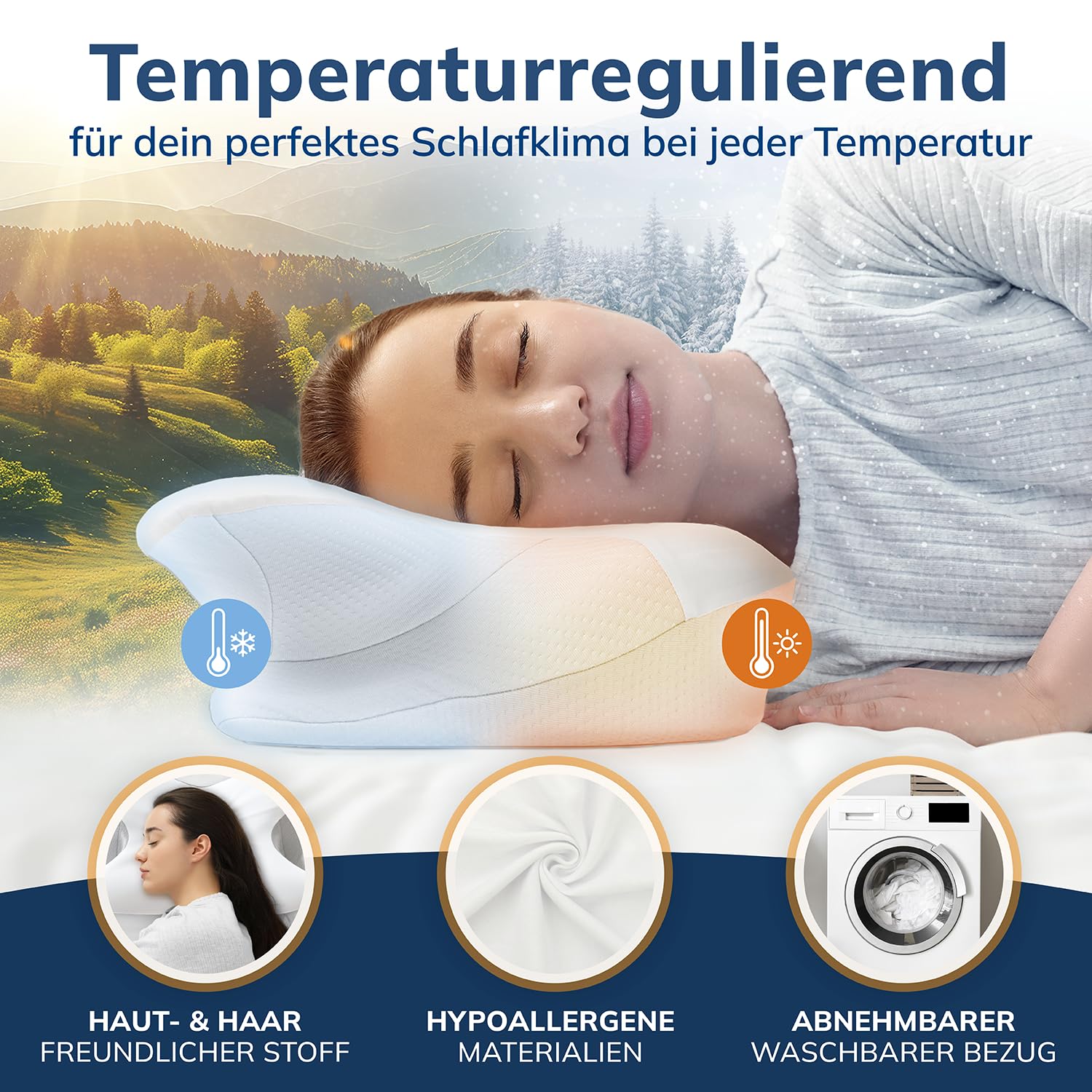 Oreiller Orthopédique En Mousse À Mémoire De Forme - Oreiller Cervical Ergonomique Pour Les