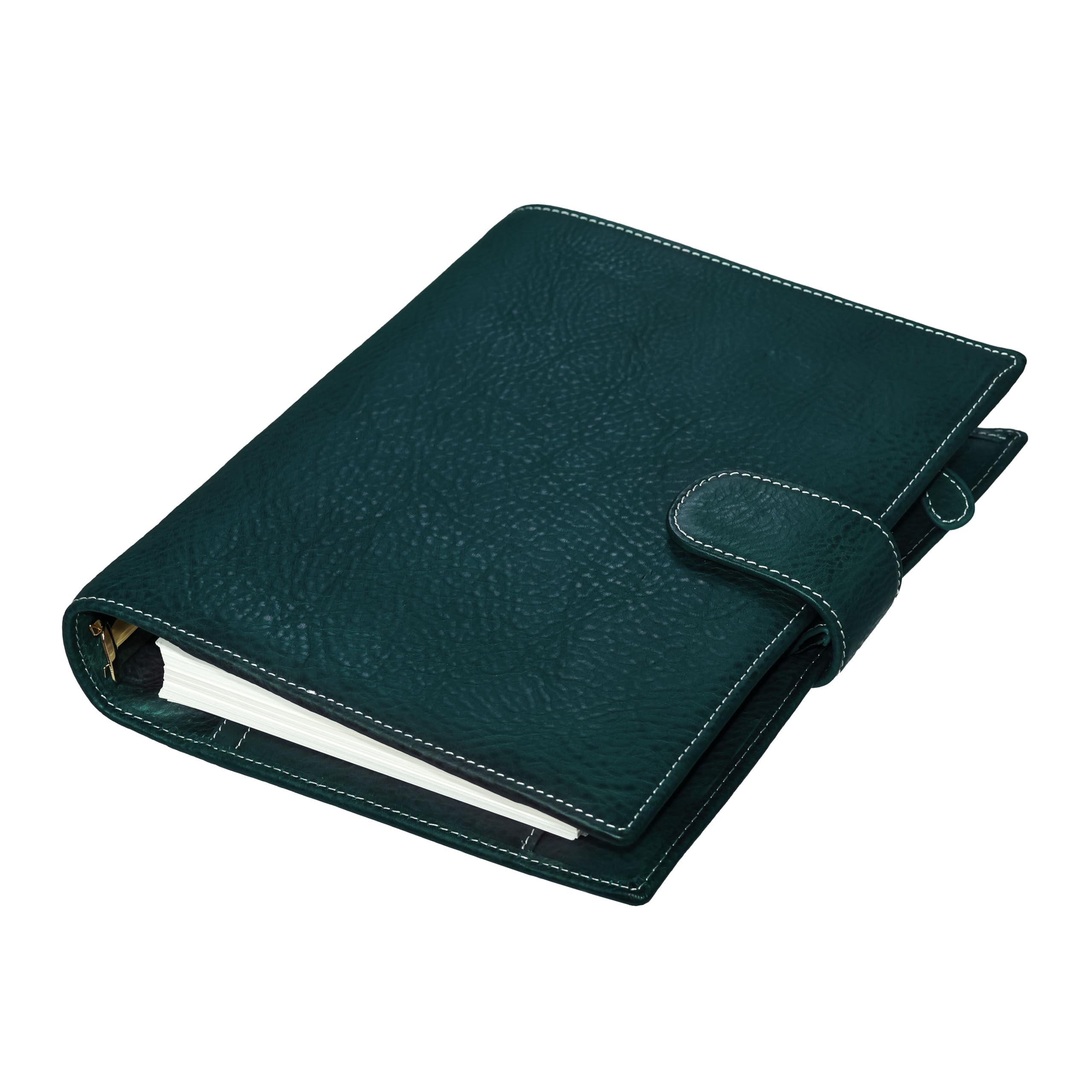 Burxxong A5 Organizer Minerva Box Genuine Leather Journal Notebook,Stalogy Rings Planner Pocket size Notebook with 25MM Binder Mini Agenda Diary (Blue)