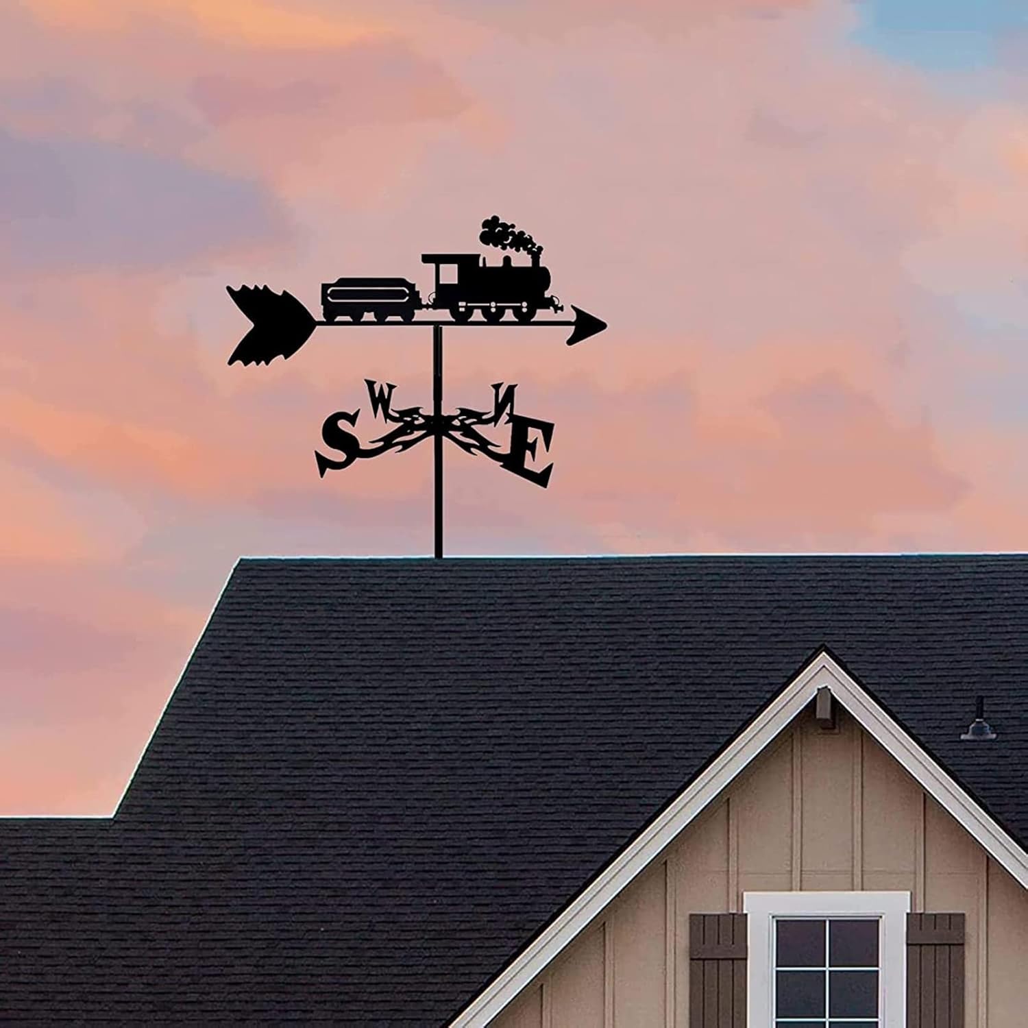 列車風向計、屋根装飾風向計、防錆コーティング付き風向計、屋外庭芝生金属ブラケット風向計