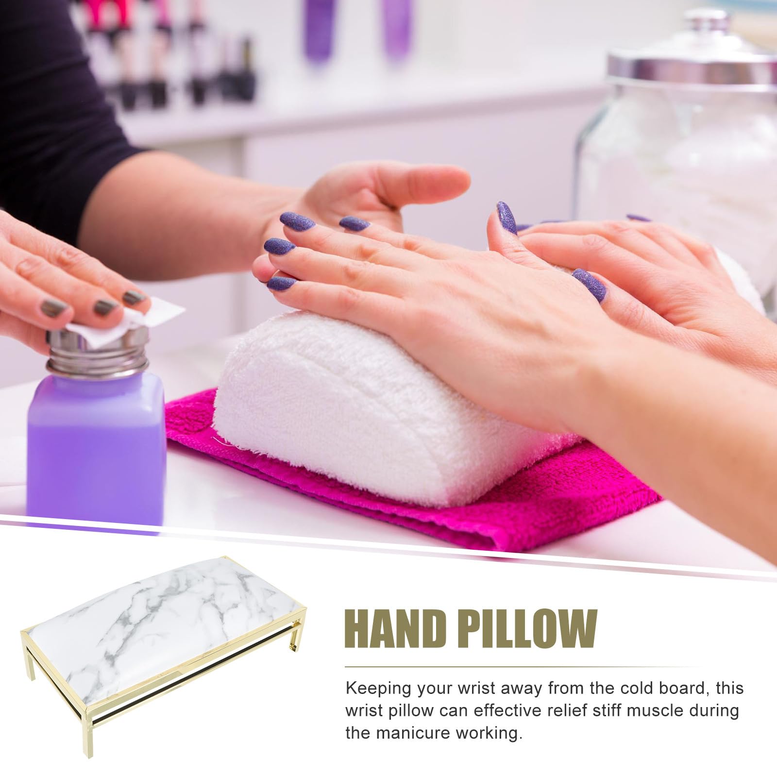 Cuscino Supporto Comodo Pelle Manicure in Bianca, Poggiapolso per Mani Facile da Usare Pratico per Uso in Saloni di Bellezza