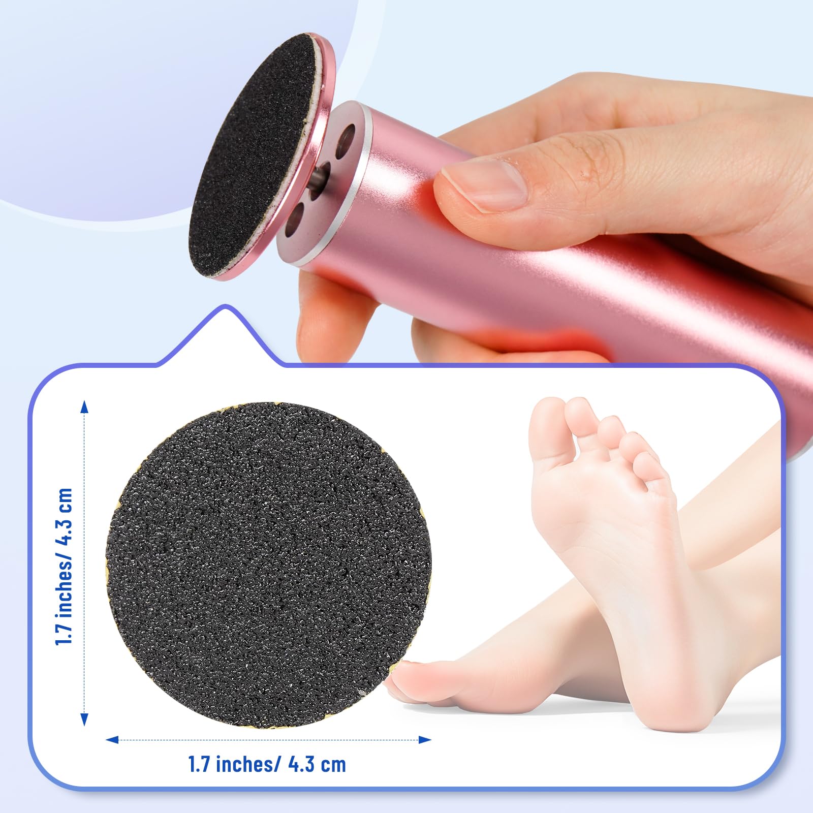 UNIBOUTI 60 Pcs Electric Foot File Callus Remover Sanding Paper Disc Replacement Refill Pack for Men & Women, Adhesive Backed, 1.7-Inch, 180 Grit