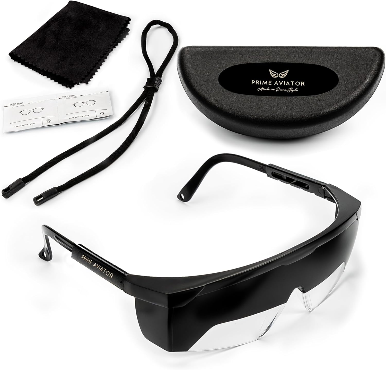 FOGGLES IFR Flight Training Glasses - Pilot Training & Simulating IMC, Sun Glare Protection, Adjustable Temples for Comfort, Blockalls, Hard Case
