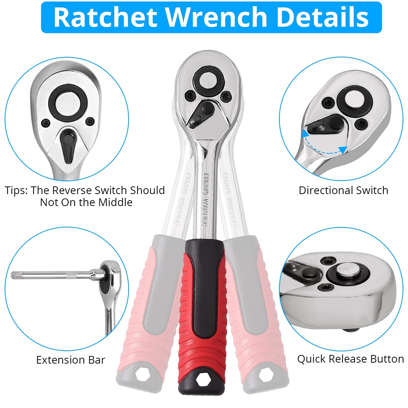 Amazon.co.jp: ソケットレンチセット、プロフェッショナル 46 個