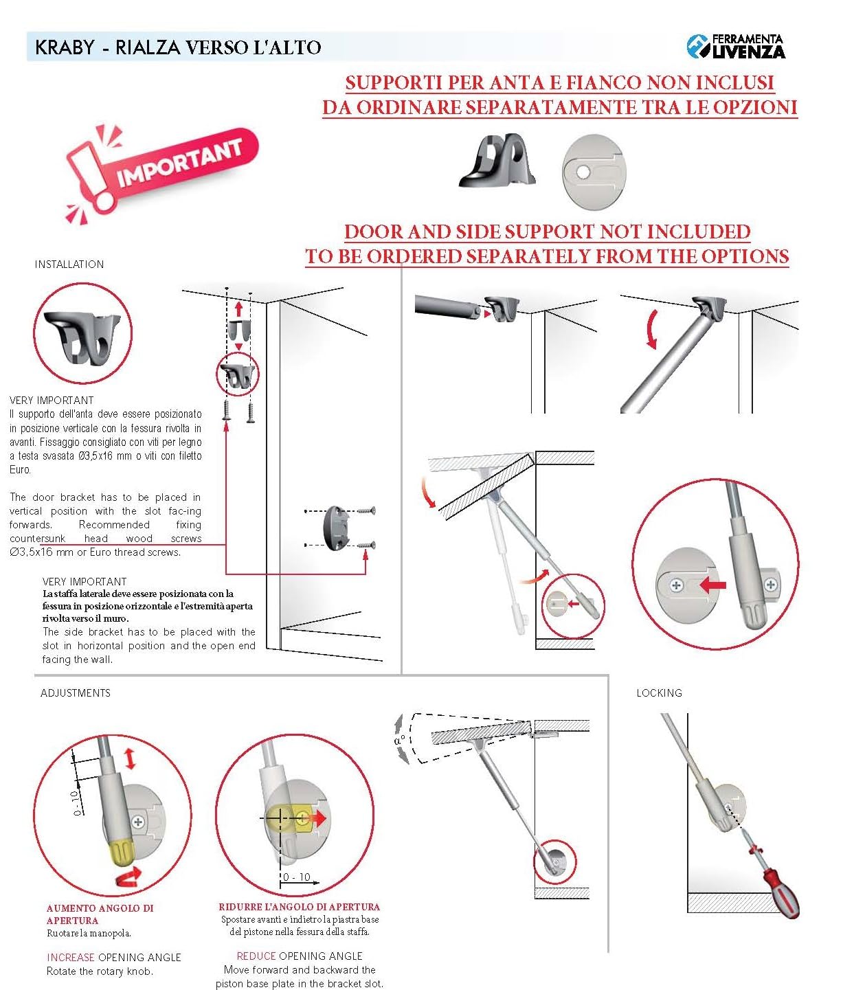 Pistone a Gas KRABY Originale Italiana Ferramenta LIVENZA – Asta SOFT STOP L.164, 244, 355, 480 mm per Ante Cucina e Living – Varie Forze N - Ammortizzatore Mobili e Pensili Lift up (L.244 mm 80N)