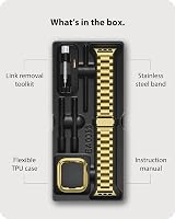 Brățară Fullmosa din oțel inoxidabil pentru Apple Watch 38 40 41 mm, culoare auriu, cu carcasă de protecție inclusă, compatibilă cu seriile SE 9 8 7 6 5 4 3 2 1 6