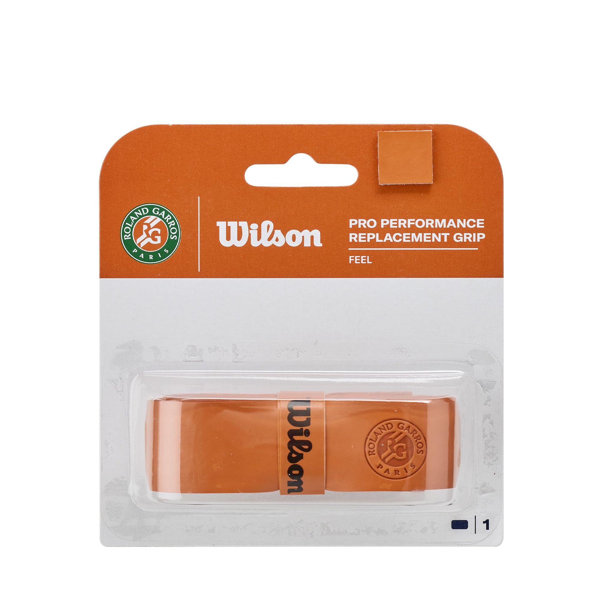 Wilson RG Pro Performance Grip de Repuesto para Tenis, Proporciona un Tacto Suave y Envolvimiento Sin Esfuerzo, para un Acabado Pulido y Agarre Superior, Color: Naranja