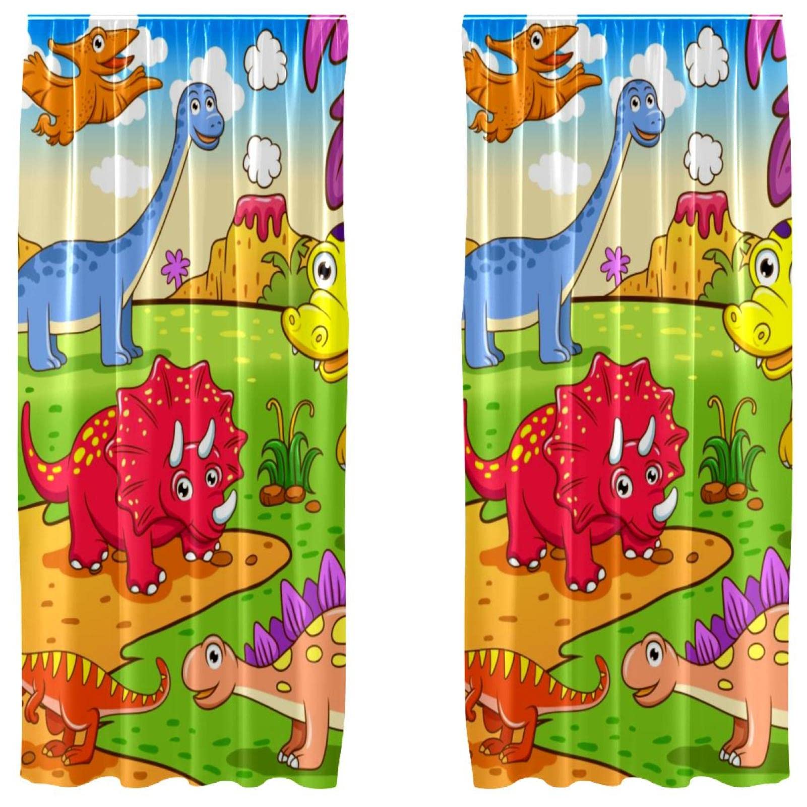 Cortinas de dinosaurio de 55 x 84 pulgadas para evitar miradas en el cuarto infantil