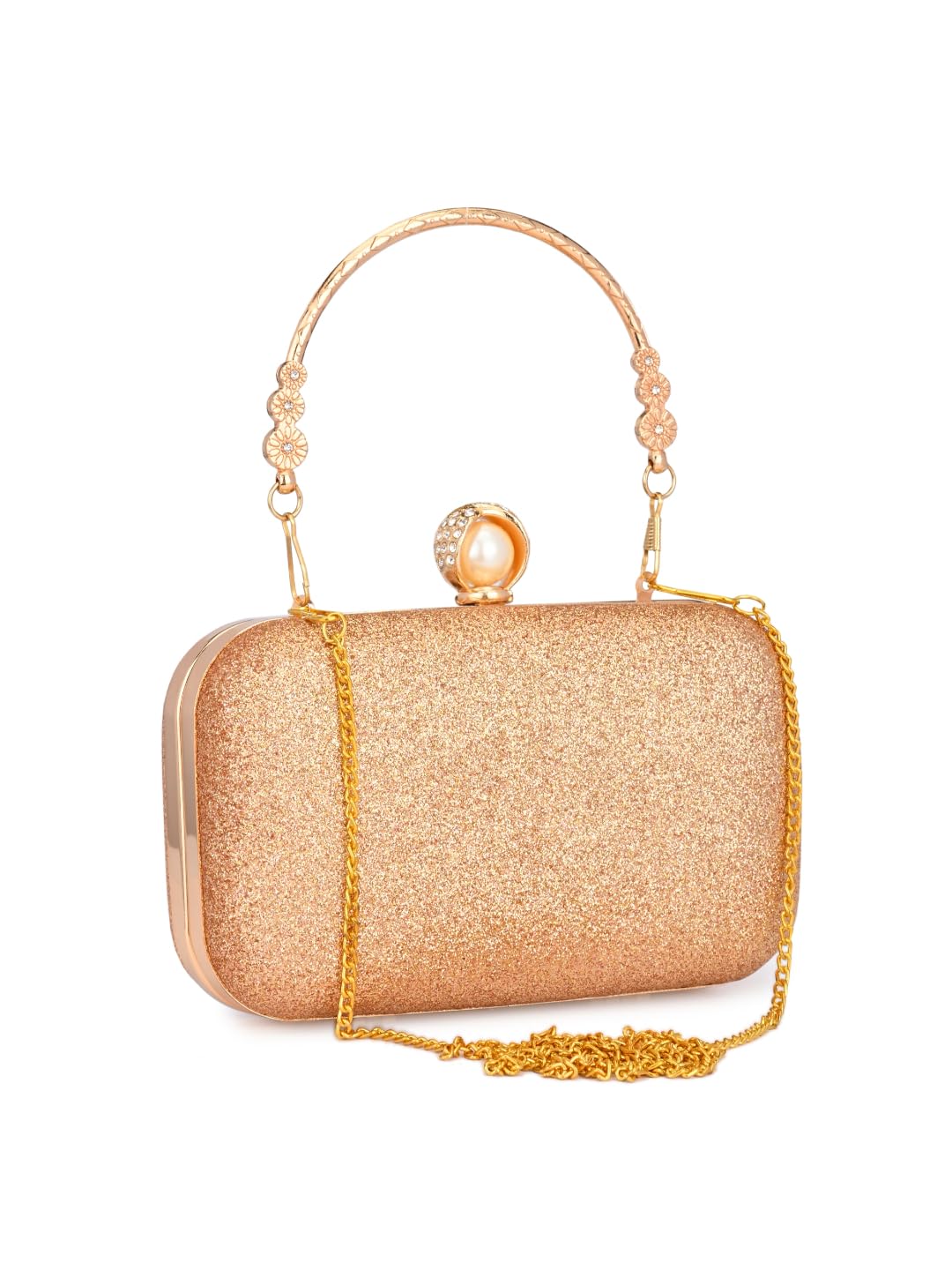 TOOBA Womens Handcrafted Beautiful Bling Box Clutch Bag (Rose Gold Pearl) (B09HP3X4P5) Amazon Price History, Amazon Price Tracker