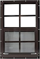 Vista 5 de Ventana de cobertizo de 14 x 21 pulgadas, color blanco, deslizador vertical con vidrio templado y pantalla de insectos.