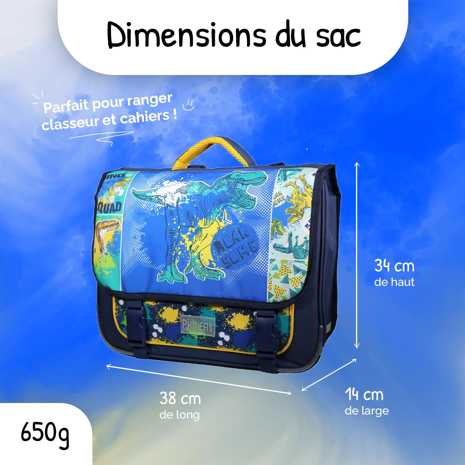 Bagtrotter - Cartable Primaire Garçon 38 cm - Grand Rangement - Tons Bleu - Différents Modèles & Licences