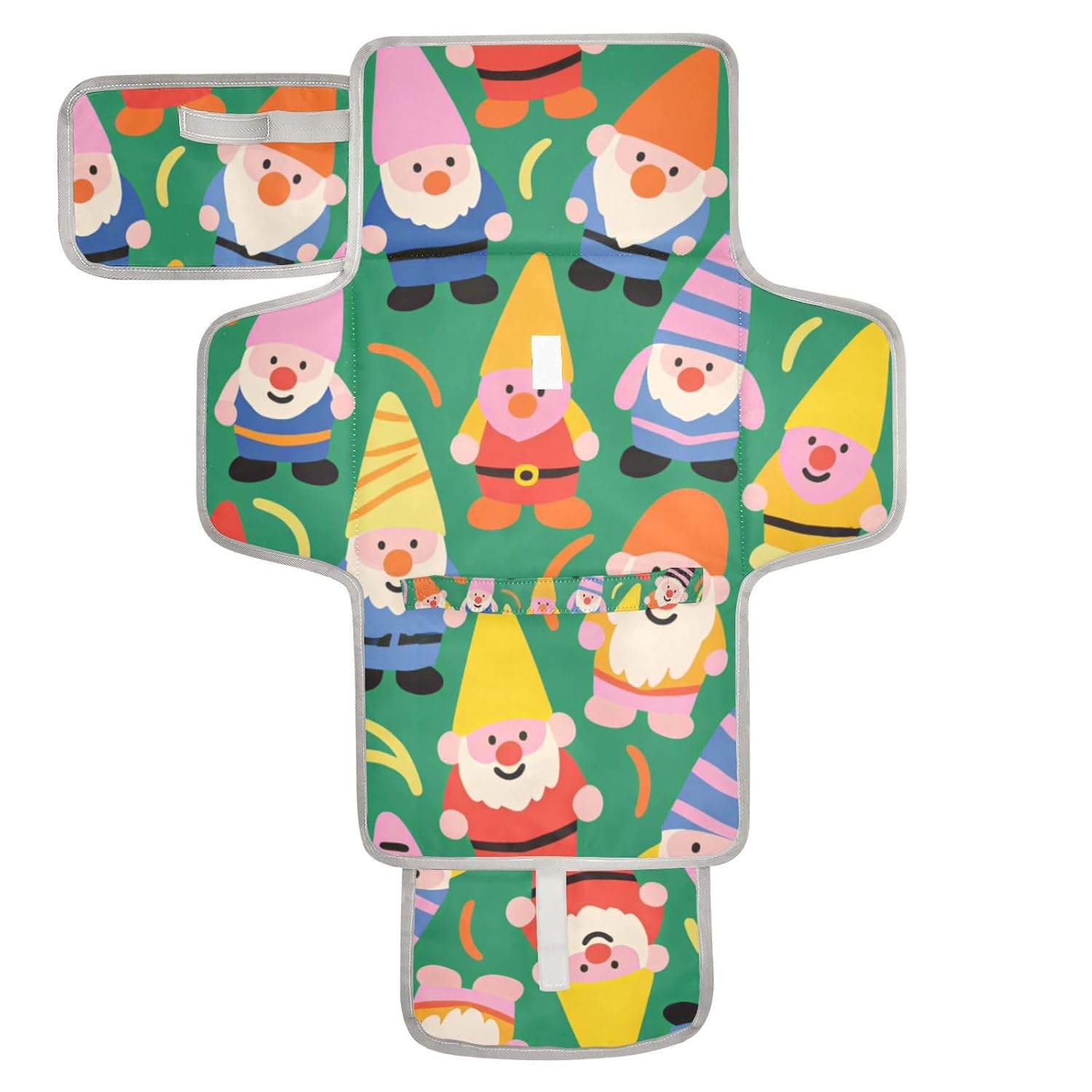 Cartoon Cute Colorful Gnome Reusable Changing Table Pads with Tissue Pocket Portable Baby Changing pad Lightweight & Foldable Changing Station cambiador de pa?ales para Bebes