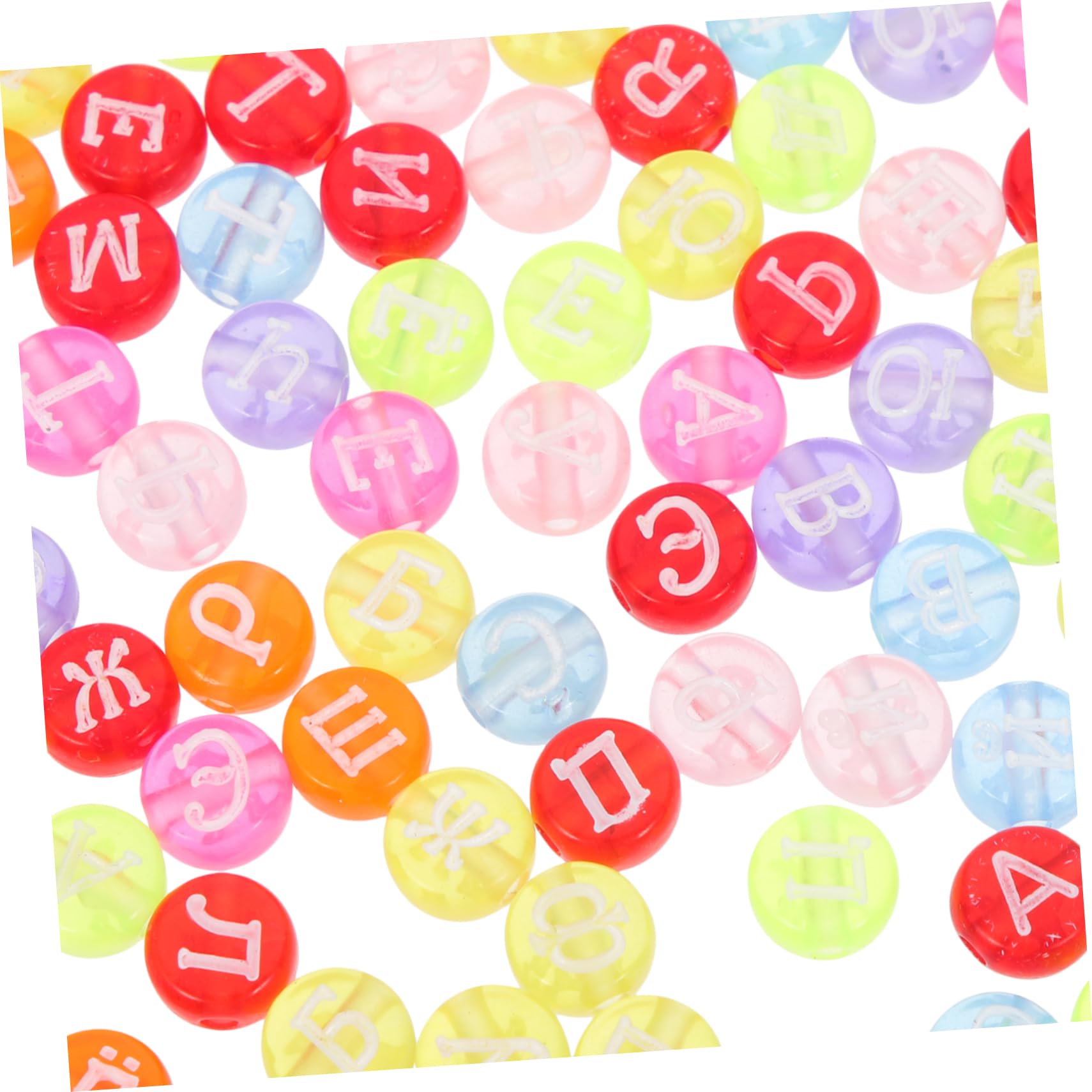 NUOBESTY 1200stücke Russische Buchstabenperlen Bunte Acrylperlen Für Diy-armbänder Und Schmuckherstellung Lochdurchmesser Für Kreative Bastelprojekte Und