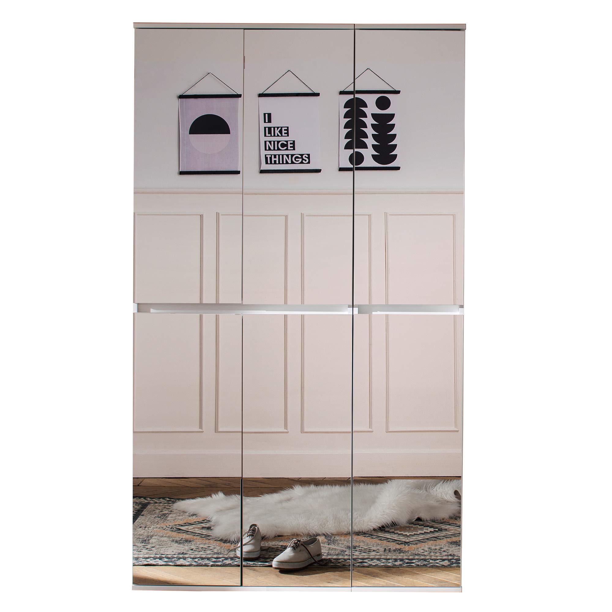 Trendteam Smart Living Armoire De Toilette Avec Espace De Rangement, Matériau En Bois, Blanc