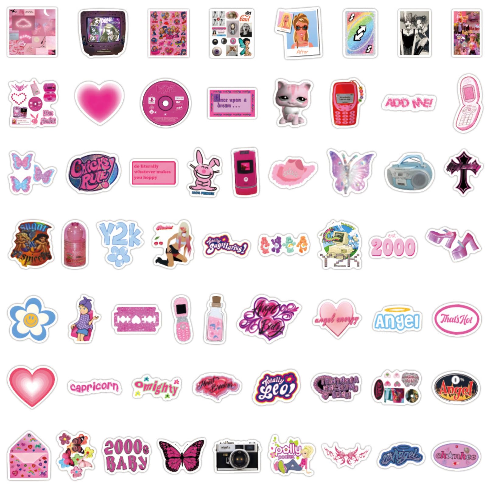 Valise Voiture BDSHUNBF Lot De 60 Autocollant, Stickers Imperméable, Valises Stickers Pour Ordinateur Portable, Skateboard, Guitare, Bouteille, Scrapbook, Bagages Scrapbooking Adulte
