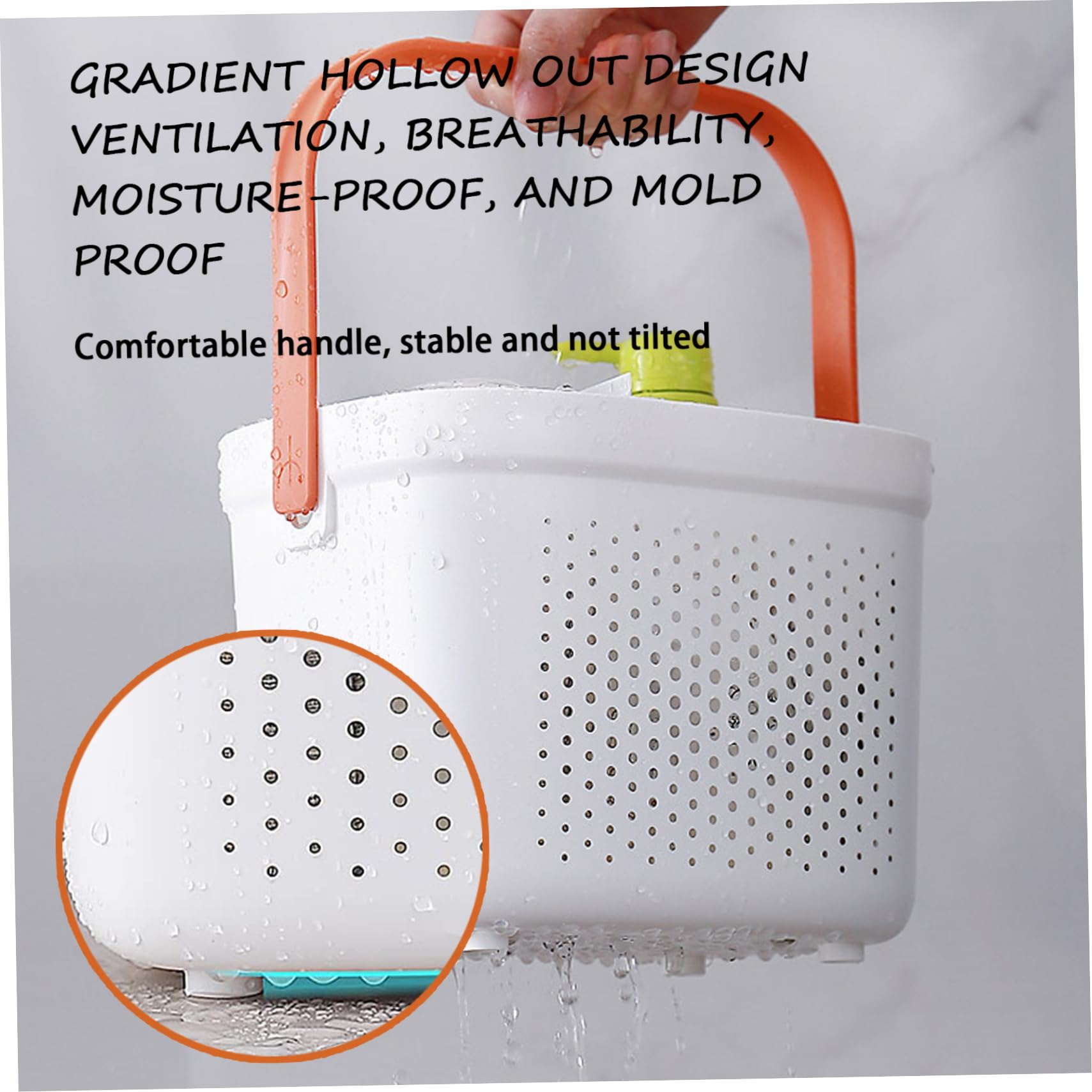 Cesta de Ducha portátil, Cesta de Malla para Ducha de plástico con asa, Organizador de Almacenamiento para baño, para despensa, Cocina.