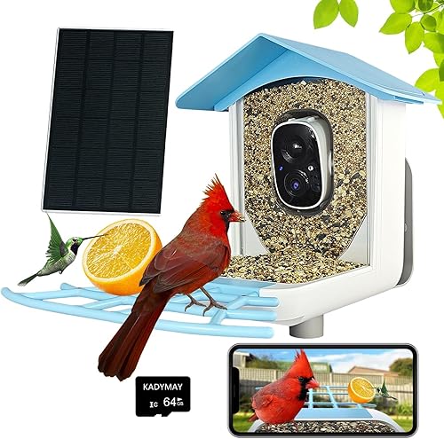 Miniatura 7 de Alimentador de aves con cámara AI-Smart Bird Feeder observando la cámara al aire libre para el patio