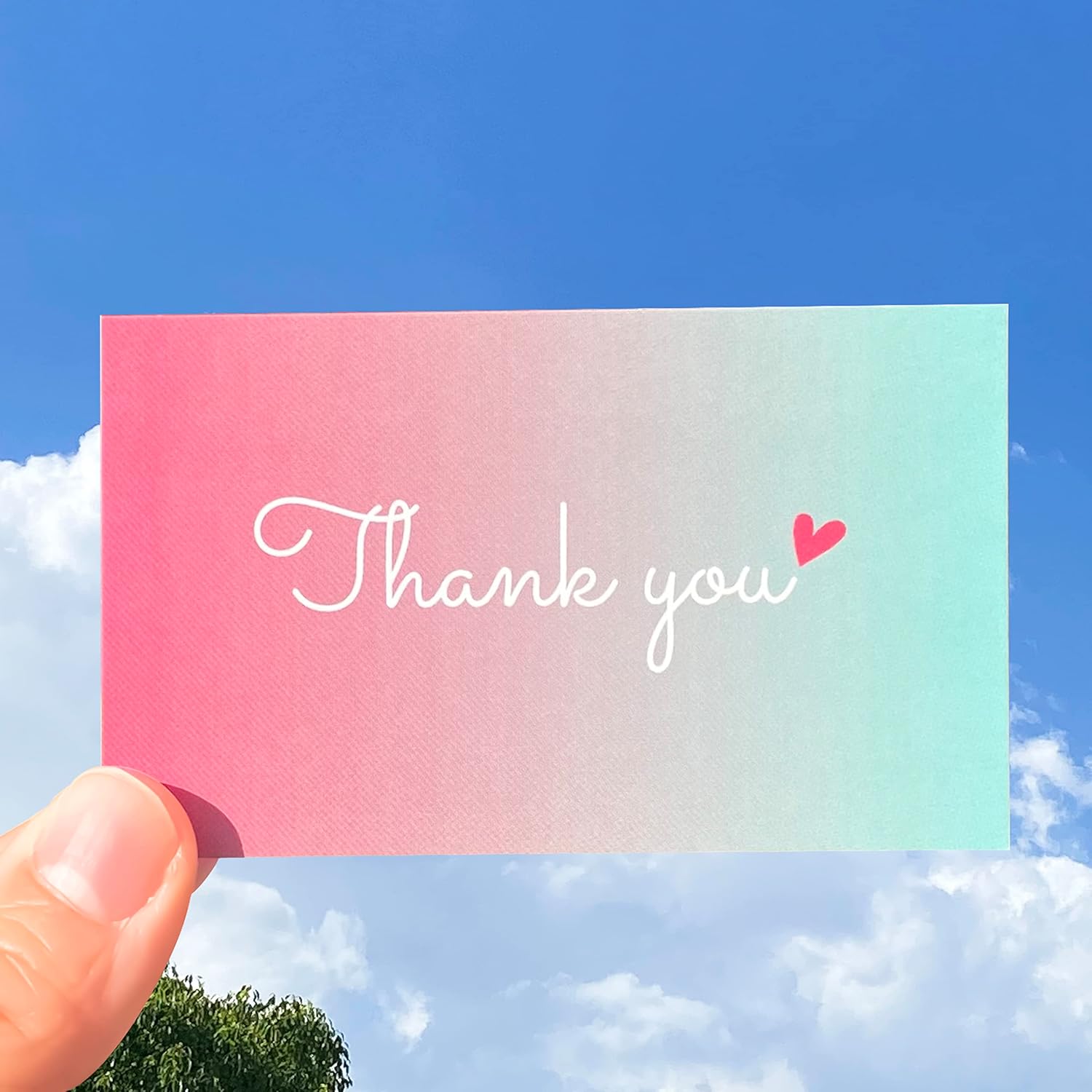 RXBC2011 100 Little Thank You Cards Gold Heart Design Bulk Thank you Notes for All Occasions 3.5 x 2 Inch Multicolor - Image 8