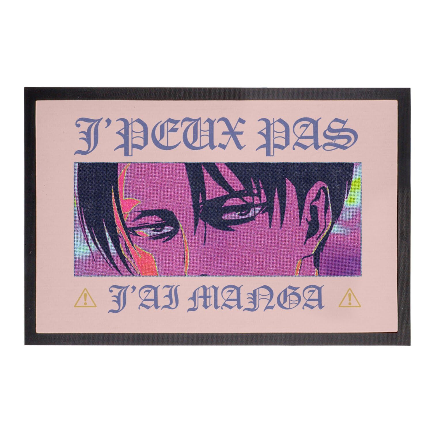 Paillasson rose manga Levi cadeau idéal 60x40cm fan d'anime otaku