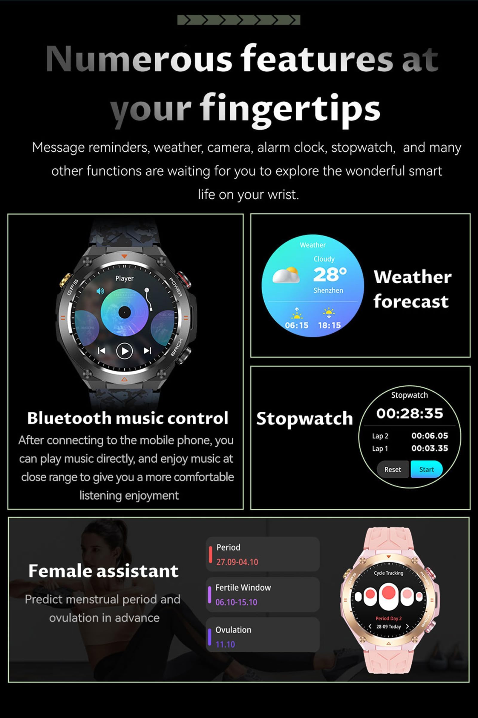 findtime Orologio da polso da uomo e da donna, GPS, orologio militare con bussola, barometro, funzione di telefono, tracker del sonno, fitness, contapassi, orologio sportivo per attività all'aria