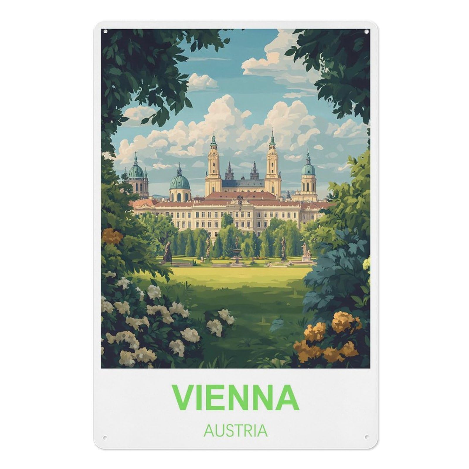 Austria Retro Design Tin Paintings Vintage Tin Sign 08x12inch(20x30cm) Wall Art for Home Office Bedroom Living Room Cafes Wall Decor