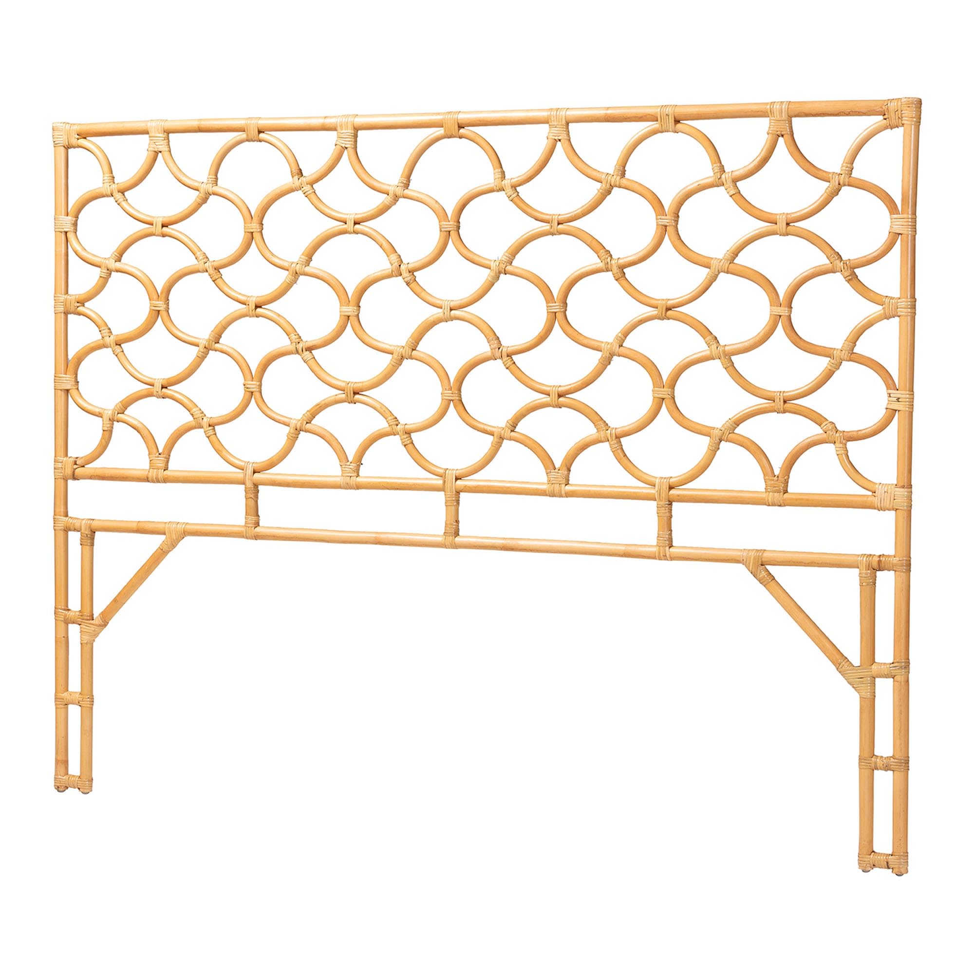 Bali & pari Kalcya Bohemian Natural Rattan King Size Standalone Headboard