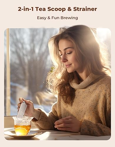 Miniatura 4 de Infusor de té para té de hojas sueltas, infusor de cuchara de té 2 en 1, coladores de té de malla fina para té suelto, taza individual, té de hojas