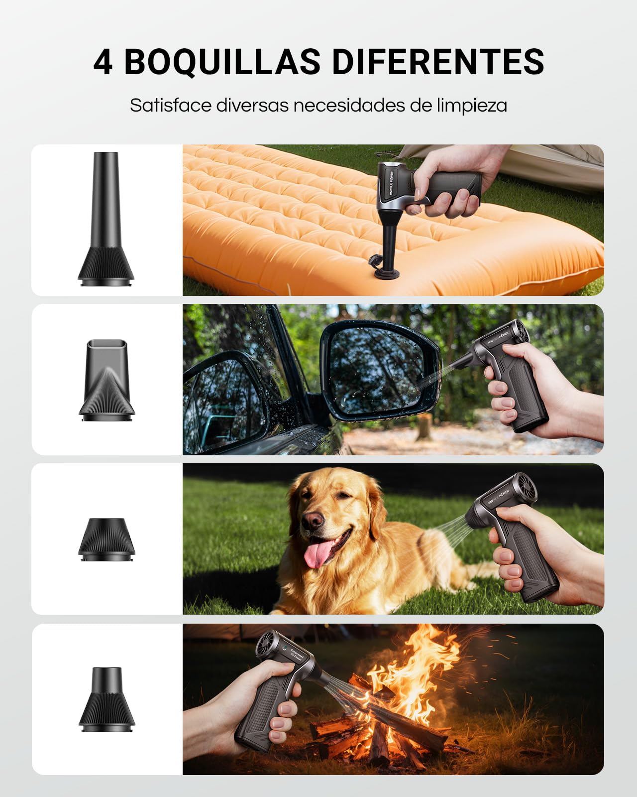 T150 Plumero de aire eléctrico inalámbrico de 110000 rpm, mini soplador ajustable de 3 engranajes con carga rápida, soplador de polvo para computadora, teclado, casa, exterior y coche
