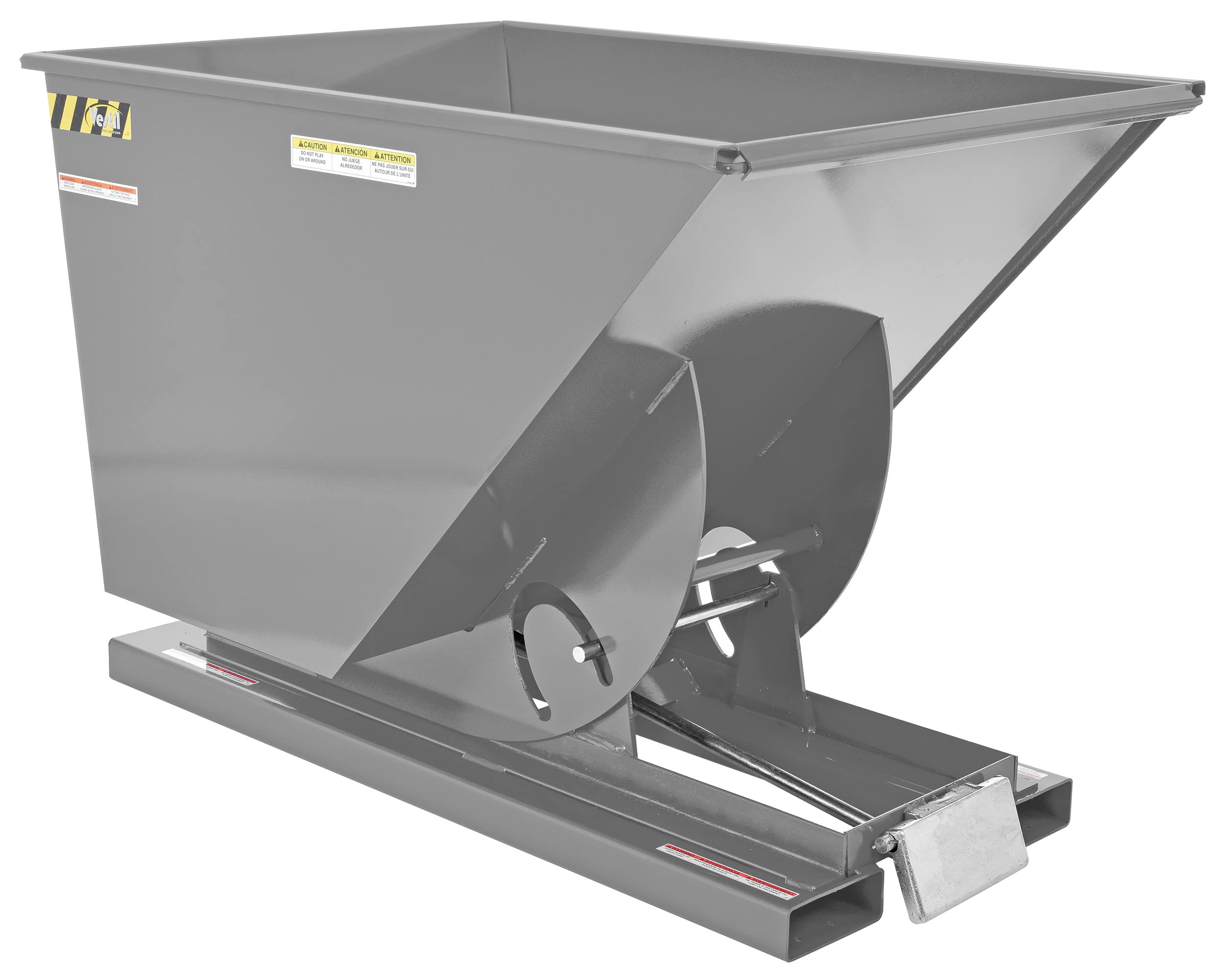Vestil D-100-LD-GY-MG Steel Light Duty Self Dumping Hopper 1 Cubic Yard 2000 Lb. Capacity Machine Gray