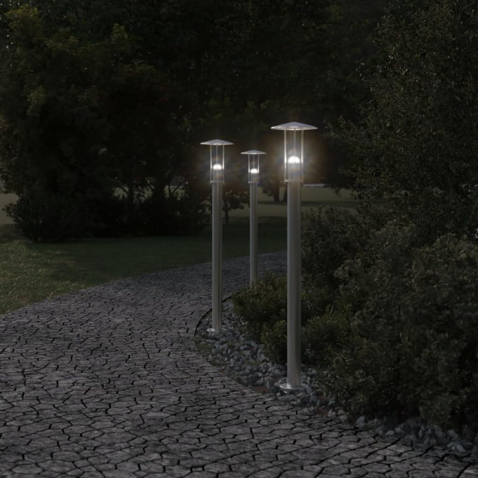 ZEYUAN Lampada da Terra per Esterni Argento 100 cm in Acciaio Inox,Lampade da Terra,Lampada da Terra Moderna,Lampade da Terra per Soggiorno-4006351