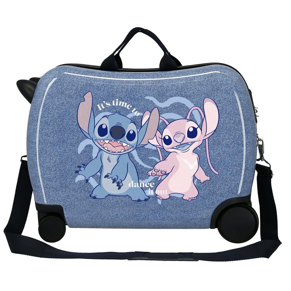 Disney Stich Dance it out Maleta Infantil Azul 50x38x20 cms Rígida ABS Cierre de combinación Lateral 34L 1,8 kgs 2 Ruedas Equipaje Mano